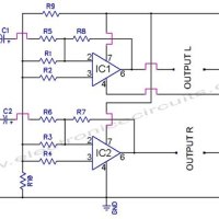 741 Stereo Preamplifier Circuit Diagram
