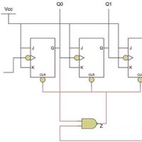 Mod 5 Asynchronous Counter Circuit Diagram